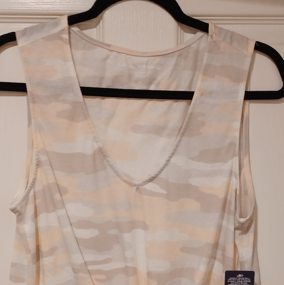 LUCKY BRAND BEIGE PLUSH PINK CAMOUFLAGE TIE FRONT - Picture 3 of 12